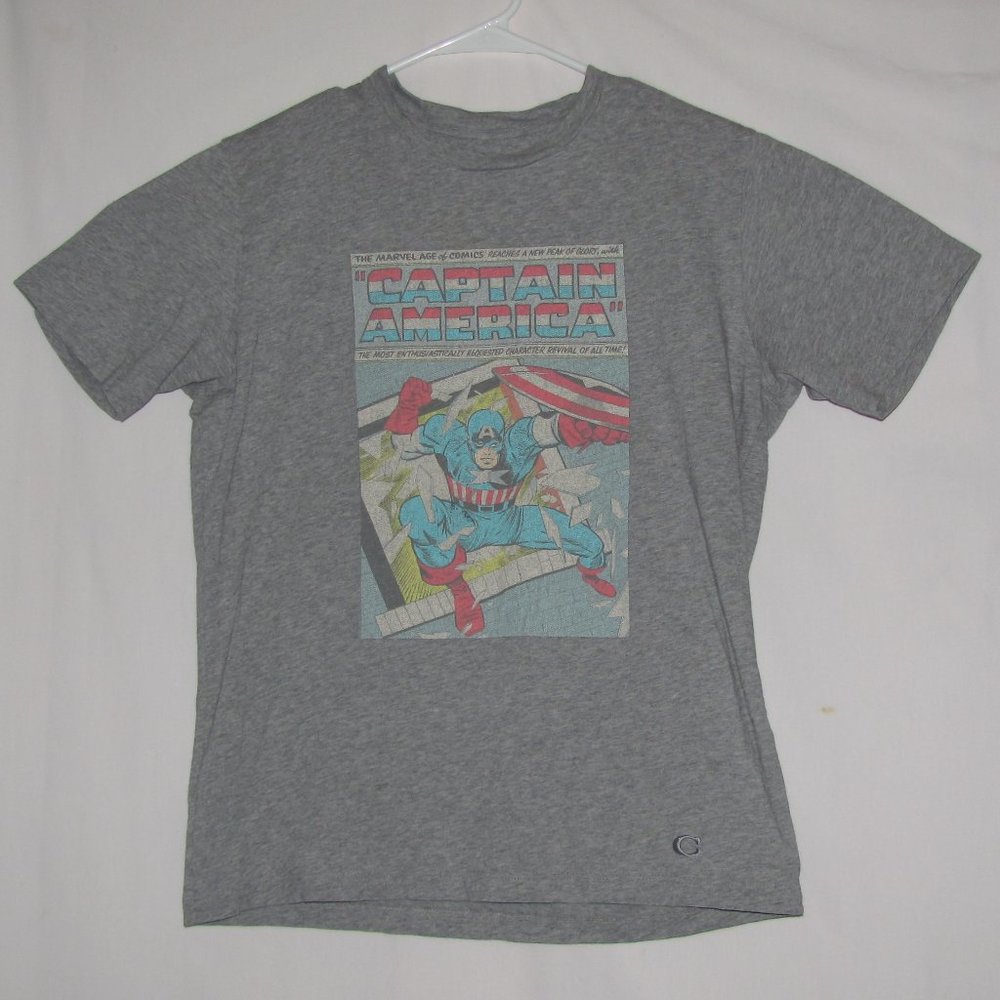 Mens' Coach x Marvel Captain America Cap Graphic Tee T-Shirt Size Small S - Picture 2 of 7
